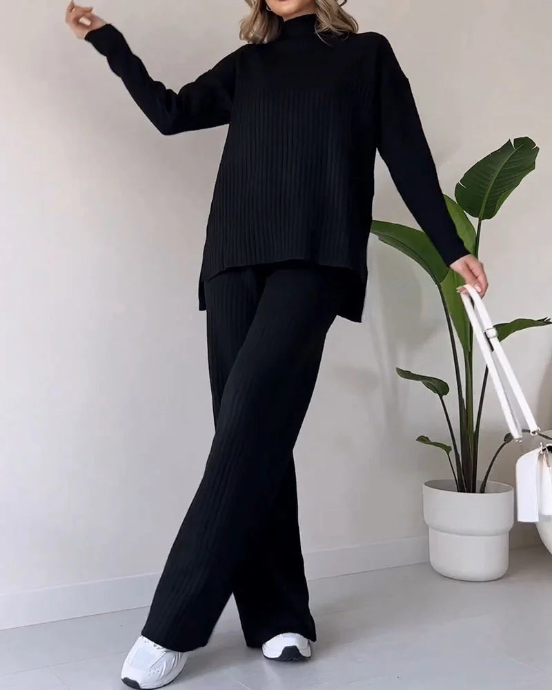 Dames Chique Turtleneck Tweedelige Set | Relaxte Pasvorm