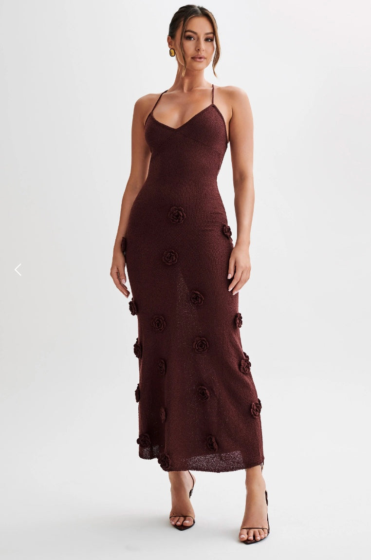 Isabella Gebreide Maxi Jurk