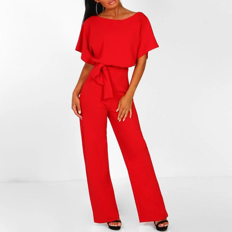 ELVYNNE – Elegant Lace-Up Jumpsuit