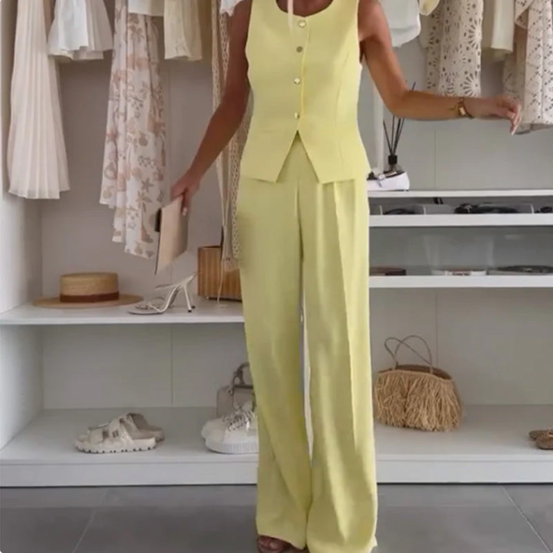 Abelle - Dames mouwloze top en lange broek