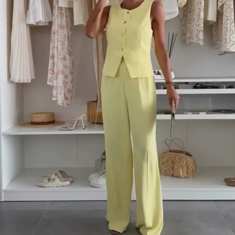 Abelle - Dames mouwloze top en lange broek